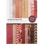 Handgeschpftes Papier - natur - kastanienbraun - A4 - 20 Blatt