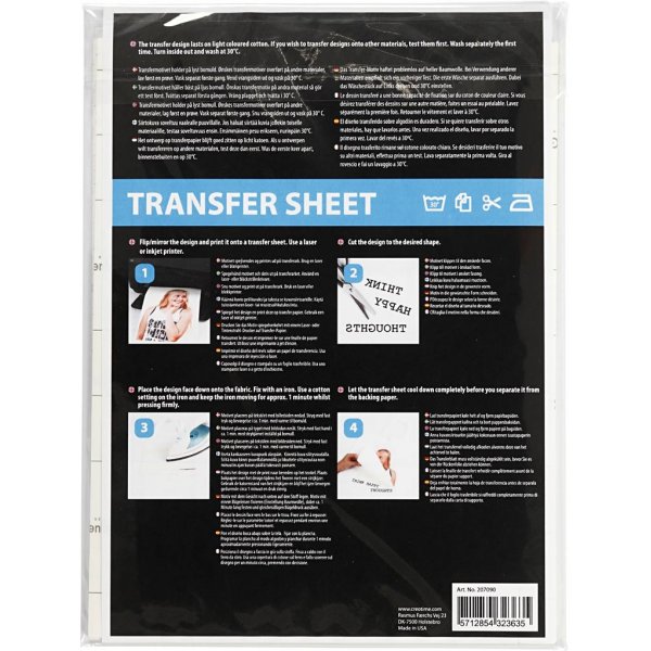 Transferfolie - transparent - f�r leichte Textilien - 5 Blatt