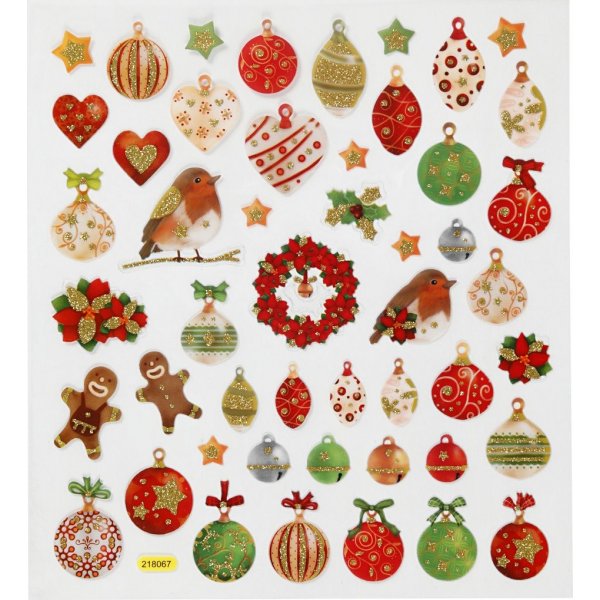 Aufkleber - Weihnachtskugeln und Dekoration