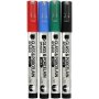 Glas- und Porzellanmarker - Schwarz - Blau - Grn - Rot - halbopak - 1-2 mm - 4 Stk