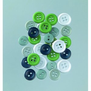 Knöpfe 10 - 15 mm - Grünmischung 40 g Grün Knöpfe 10 - 15 mm - Grünmischung 40 g Grün