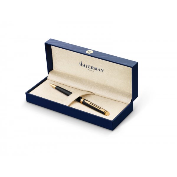 Kugelschreiber Waterman Hmisphre - Black Gold Trim - Mittelblau