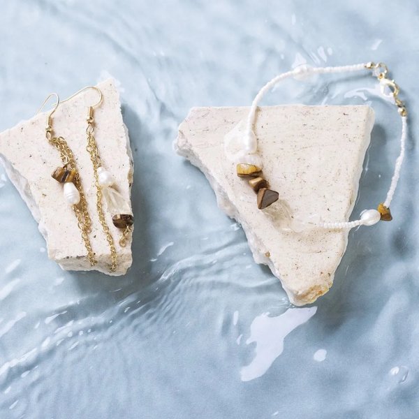 Mini-DIY-Kit Schmuck, Halskette und Ohrringe mit Kristallen