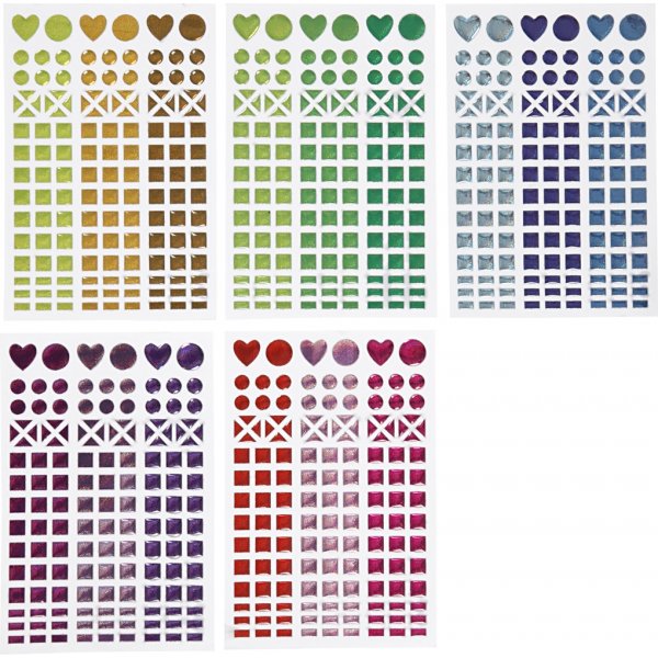Aufkleber fr Mosaik - gemischte Farben - 10 Blatt