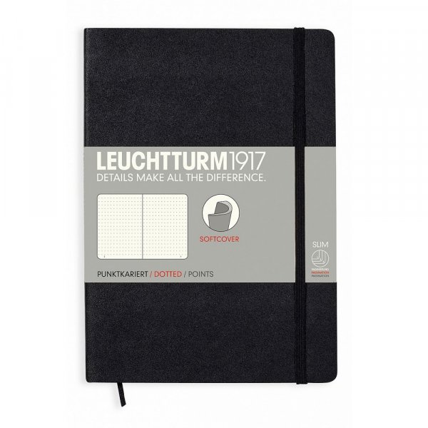 Notizbuch A5 Soft Dotted - Schwarz
