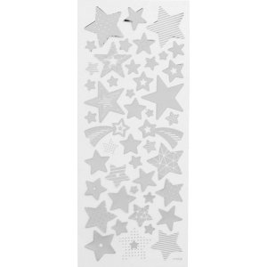 Aufkleber - Silber - Sterne - 10 x 24 cm Aufkleber - Silber - Sterne - 10 x 24 cm