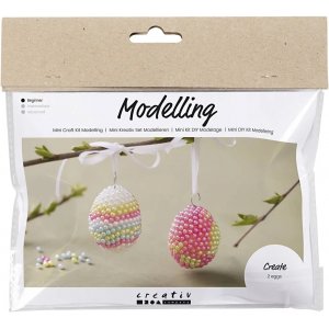 Mini-DIY-Kit Modelliermasse, Pastellfarben, Perlen