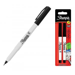 Faserstift Sharpie Permanent - Ultra Fine Black - 2er-Pack Faserstift Sharpie Permanent - Ultra Fine Black - 2er-Pack