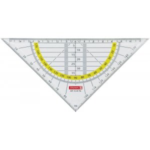 Dreieckslineal mit Winkelmesser 16 cm transparent Dreieckslineal mit Winkelmesser 16 cm transparent