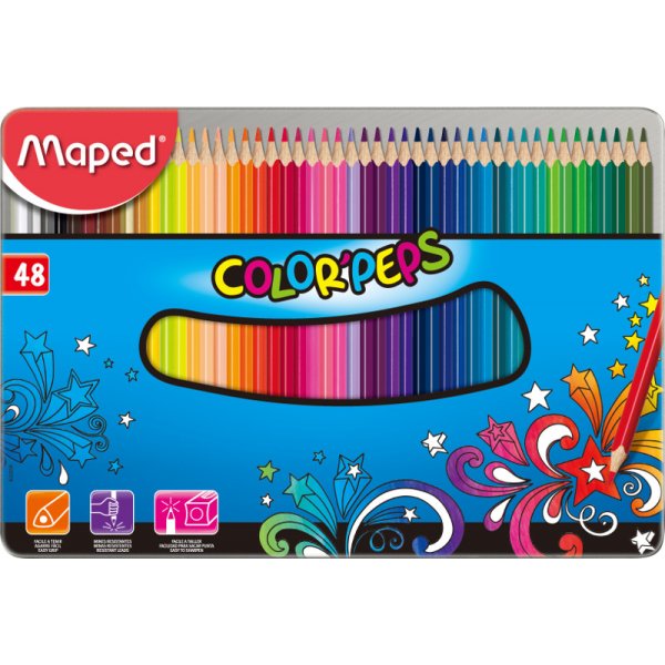 Farbstiftset - Maped - Color' peps 48 Farbstifte - Metallbox