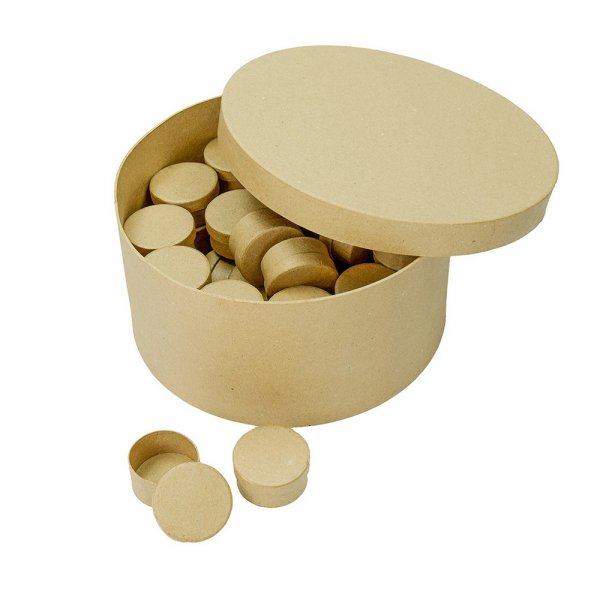 Ladendisplay aus Eschenholz  24 x 12 cm - 51 Stck rund