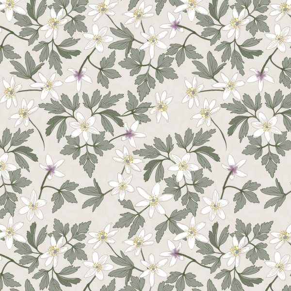 Plane PVC gemustert Anemone - Beige