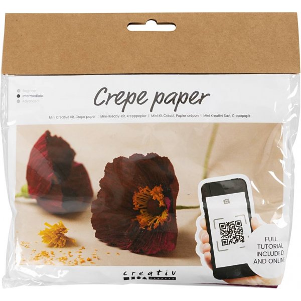 Mini-DIY-Kit Krepppapier - Mohn