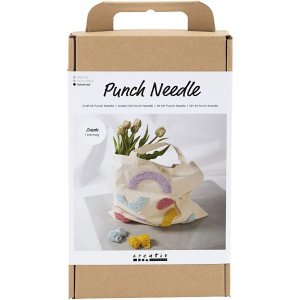 DIY Kit Punch Needle, Pastellfarben, Textilbeutel DIY Kit Punch Needle, Pastellfarben, Textilbeutel