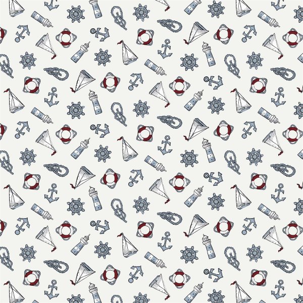 Maritimes textiles Wachstuch wei