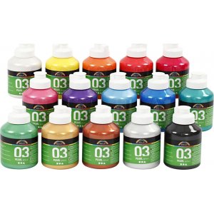 Schulfarbe Acryl - Metallic - Mischfarben - Metallic - 15 x 500 ml Schulfarbe Acryl - Metallic - Mischfarben - Metallic - 15 x 500 ml