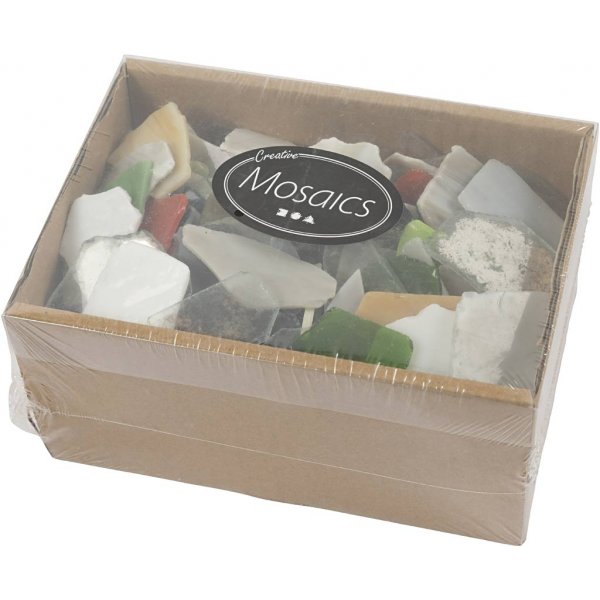 Glasmosaik - gemischte Farben - Inhalt kann variieren - 15-60 mm - 2 kg