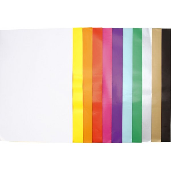 Glanzpapier - gemischte Farben - 11 x 25 Blatt