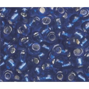 Rocailleperlen silbern gefüttert - Marineblau Rocailleperlen silbern gefüttert - Marineblau