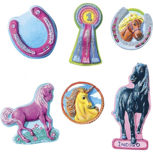 Pferde gieen und mit Glitzer bemalen