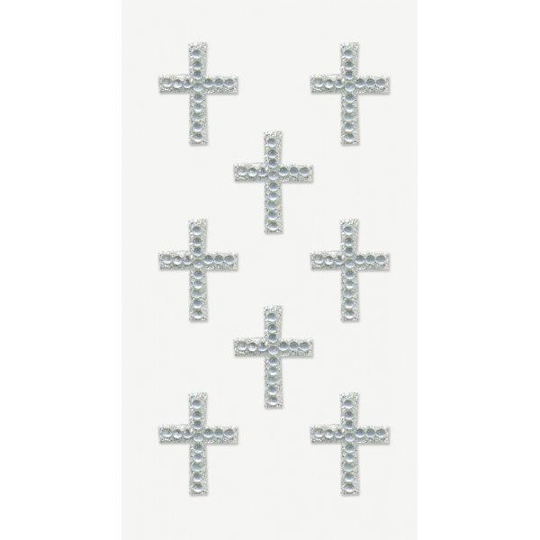 Aufkleber mit Strasssteinen - Kreuz - Kristall