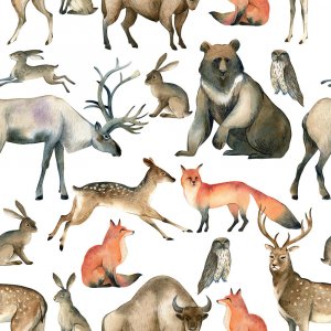 Gemustertes Trikot 150 cm - Rentier und Fuchs Gemustertes Trikot 150 cm - Rentier und Fuchs