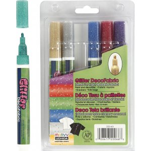 Deko Textilstifte - 3 mm - Glitzerfarben - 6 Stk Deko Textilstifte - 3 mm - Glitzerfarben - 6 Stk