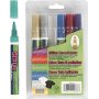 Deko Textilstifte - 3 mm - Glitzerfarben - 6 Stk