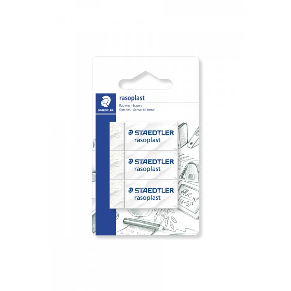 Radiergummi Rasoplast 43x19x13 mm - 3er-Pack