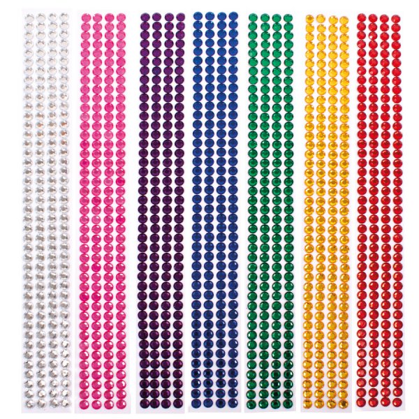 Kristallsteine - 8 mm - 7 Farben x 168 Stk