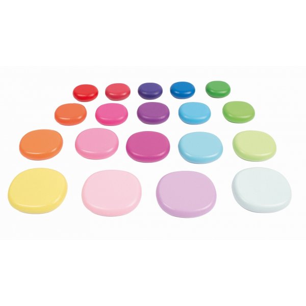 Runde bunte Holzsteine 20 Stk