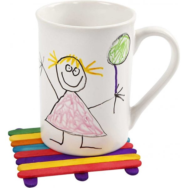 Glitzer und Holzstäbchen - gemischte Farben Glitzer und Holzstäbchen - gemischte Farben