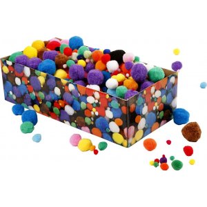 Pompons - gemischte Farben - 200 g Pompons - gemischte Farben - 200 g