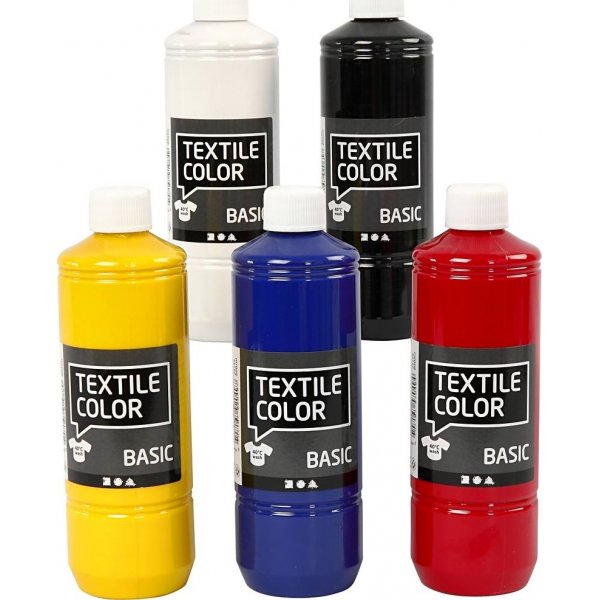 Textile Color Textilfarbe - Grundfarben - 5 x 500 ml
