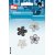Stoffetikett selbstklebend/aufbgelbar Blumen klein schwarz