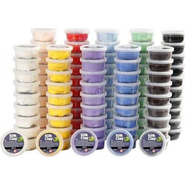 Silk Clay - gemischte Farben - 10 x 10 x 35 g