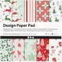 Designpapier - rot/grn - 50 Blatt