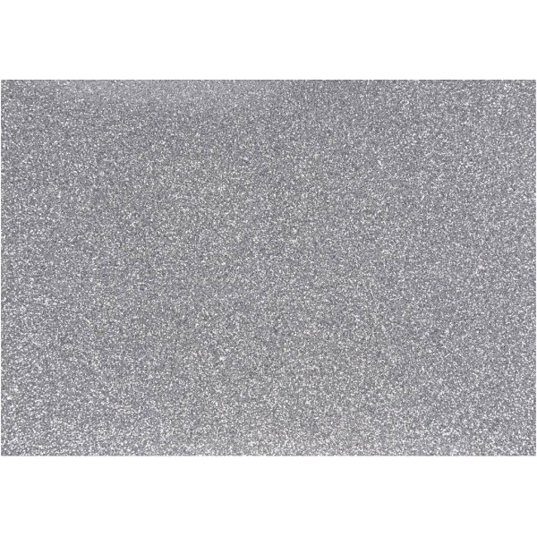 Bgelstoff - Silber - Glitzer - A5