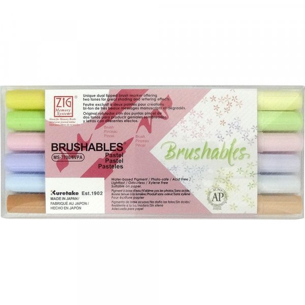 Pinselstifte ZIG Brushables 6 Stifte - Pastell