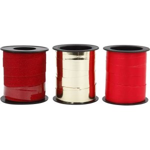 Geschenkkordel - Gold - Rot - Rot - 3 x 15 m Geschenkkordel - Gold - Rot - Rot - 3 x 15 m