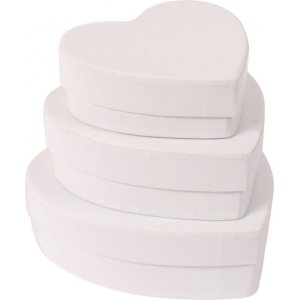 Papierbox, Herz, verschiedene Größen, 3 Stück Papierbox, Herz, verschiedene Größen, 3 Stück