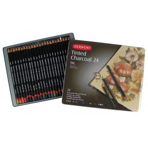 Derwent Toned Charcoal - 24 Bleistifte Derwent Toned Charcoal - 24 Bleistifte
