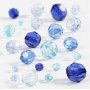 Facettierte Kunststoffperlen Harmony - gemischt - blaue Harmonie - 45 g