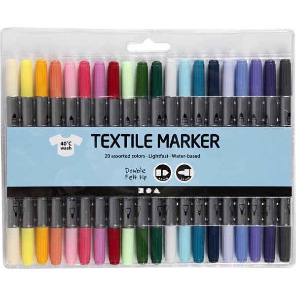 Textilmarker - Komplementrfarben - 20 Stk
