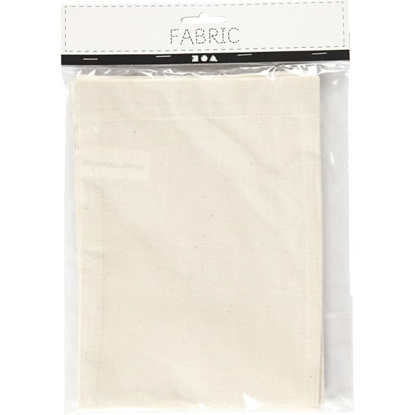 Baumwolltaschen - hell natur - 15 x 20 cm - 4 Stk