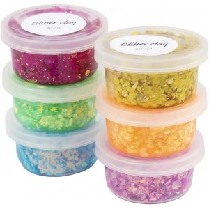 Glitzerknete, gemischte Farben, 6x20 ml Glitzerknete, gemischte Farben, 6x20 ml