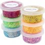Glitzerknete, gemischte Farben, 6x20 ml