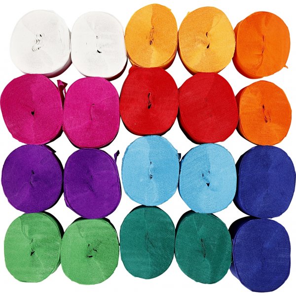 Krepppapierrollen - gemischte Farben - 20 Rollen Krepppapierrollen - gemischte Farben - 20 Rollen