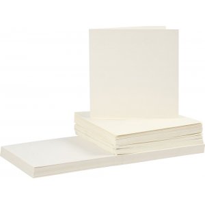 Karten und Umschläge - gebrochenes Weiß, 16 x 16 cm - 50 Sets Karten und Umschläge - gebrochenes Weiß, 16 x 16 cm - 50 Sets