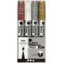 Glas- und Porzellanmarker - Braun - Gold - Silber - Wei - halbopak - 1-2 mm - 4 Stk
